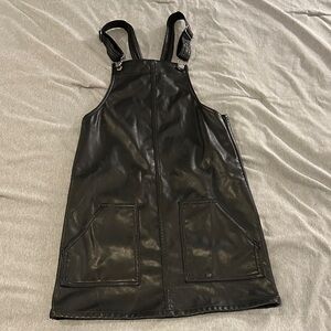 Chic Black Faux Leather Dress